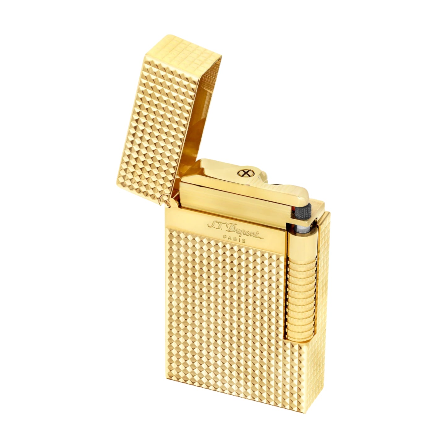 Dupont Le Grande Diamond Head Lighter gold open