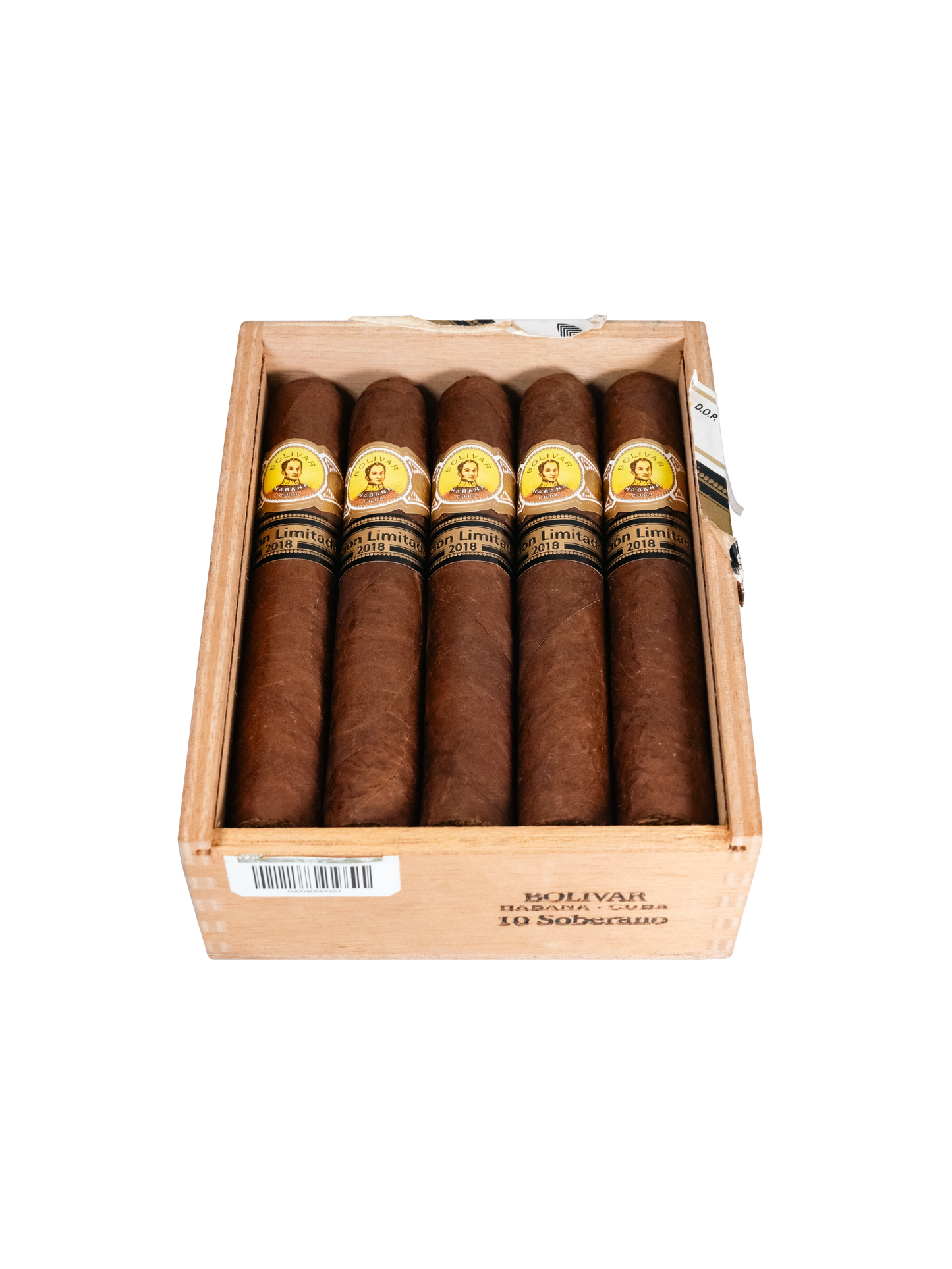Box of Bolivar cigars with visible branding on a white background